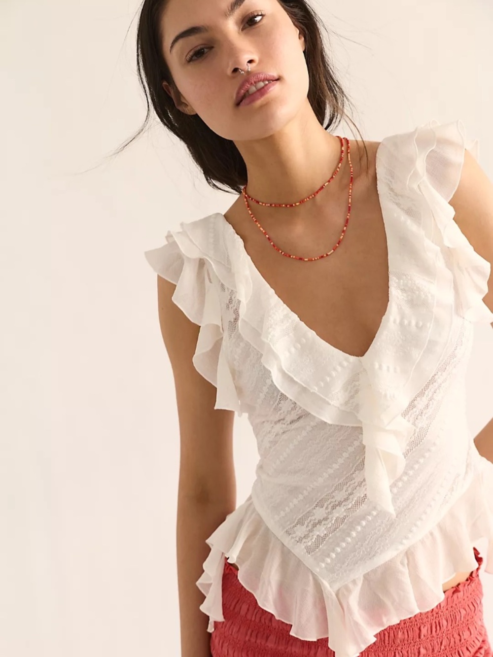 Free People Lily Rose Tank Small S White Sugar Swizzle